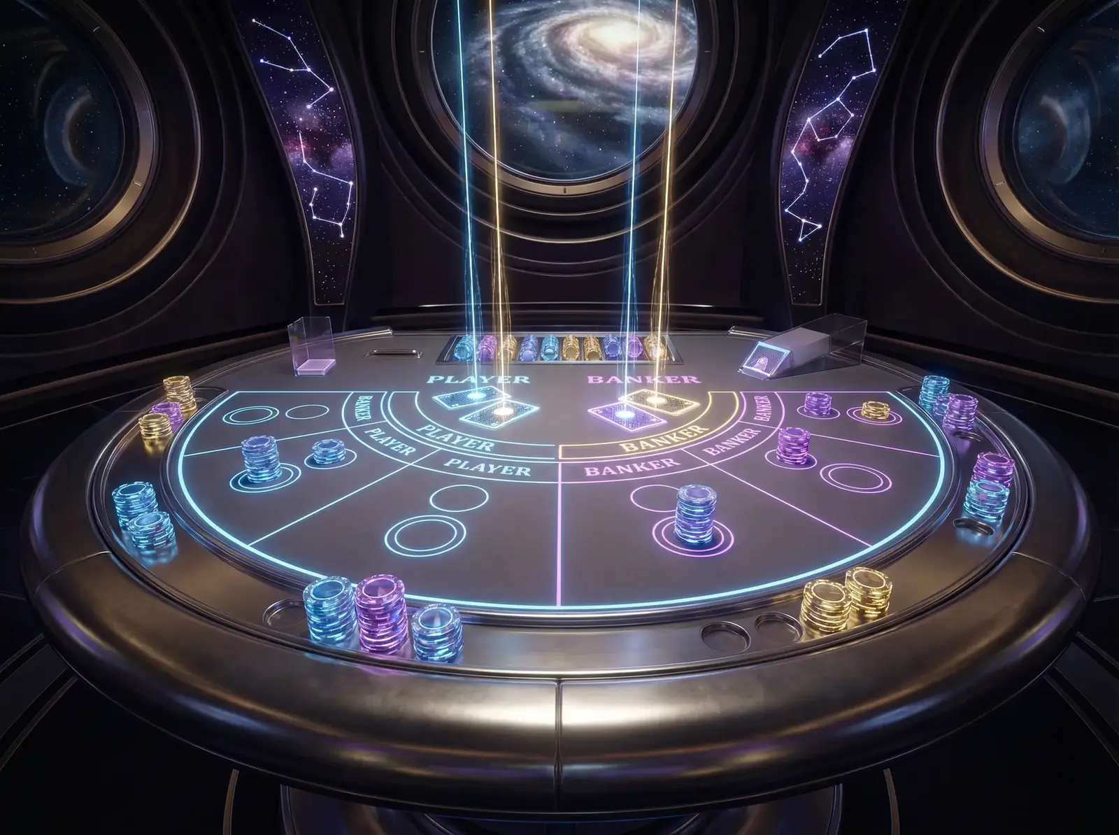 双色球真人百家乐全息投影牌桌俯视图